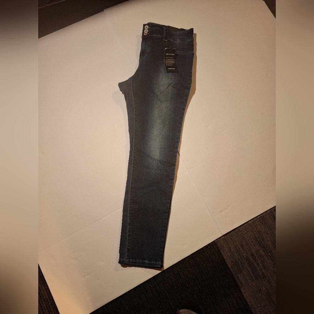 NWT Womens Plus Size- Size 18R- Full Length White Mark- Dark Blue Jeans